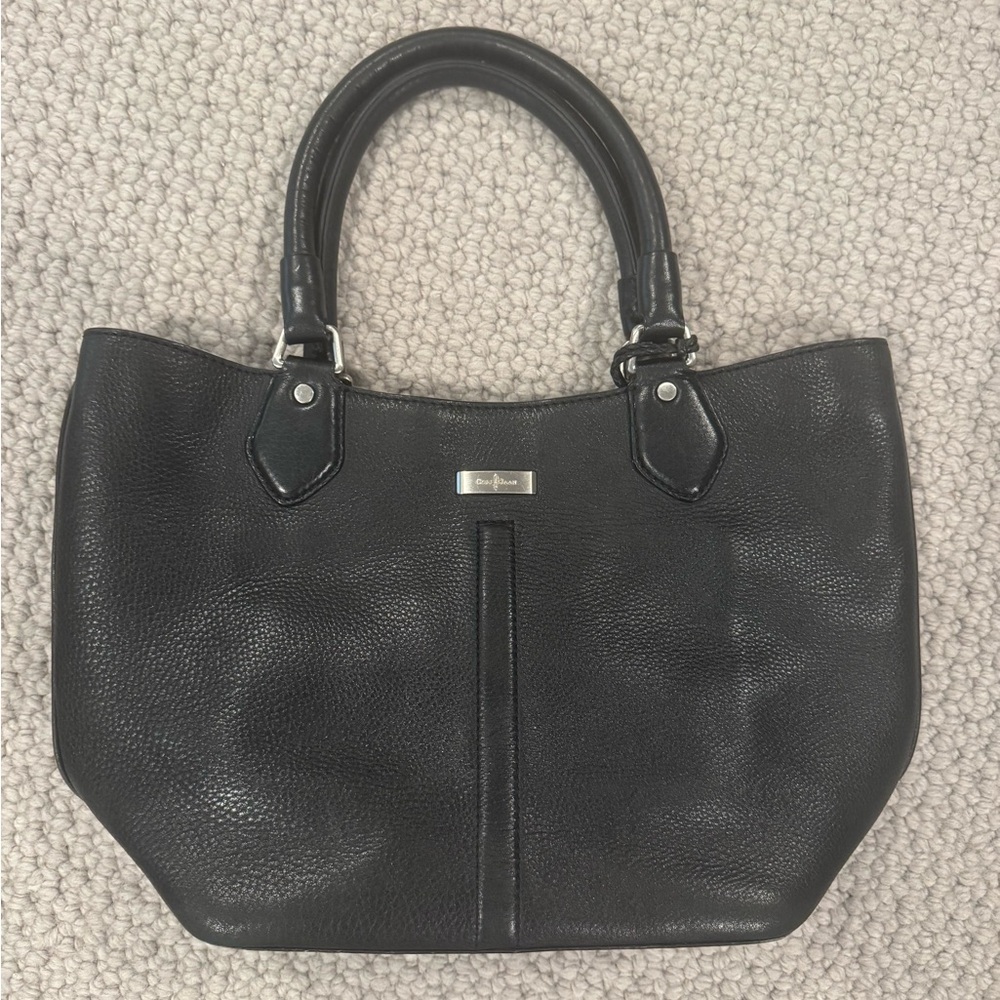 Cole Haan Black Pebbled Leather Shoulder Tote